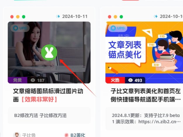 B2文章缩略图鼠标滑过图片动画缩放展示